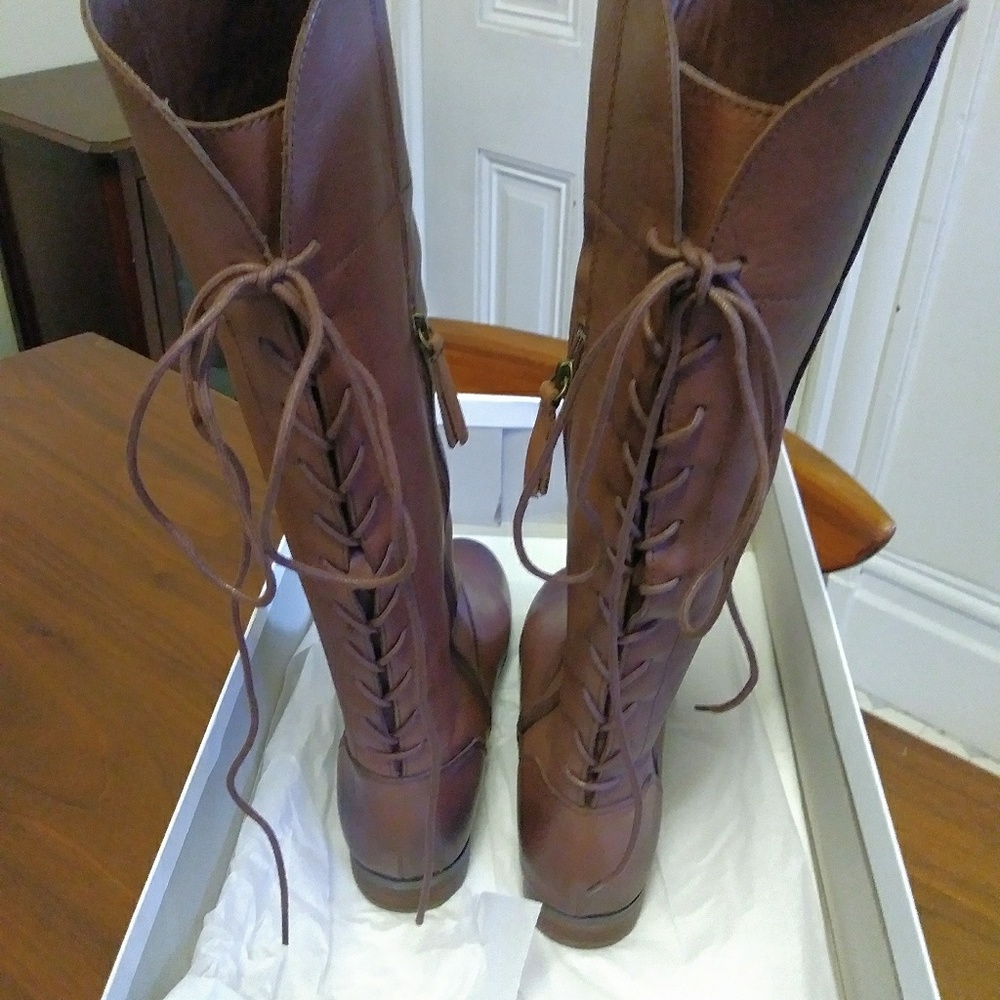 Boho Lace Up Genuine Leather Boots